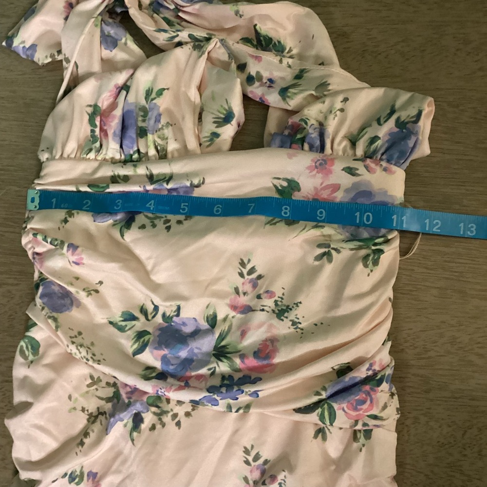 Zara Pink Floral Backless Halter Mini Dress Size Medium NWT - Picture 12 of 14